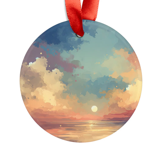 Dusky Sky Glow Acrylic Ornament with Ribbon - ATUH.ART