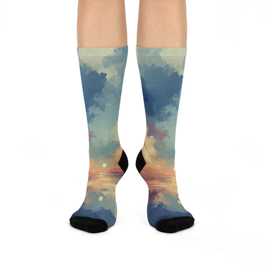 Dusky Sky Glow Cushioned Crew Socks - ATUH.ART