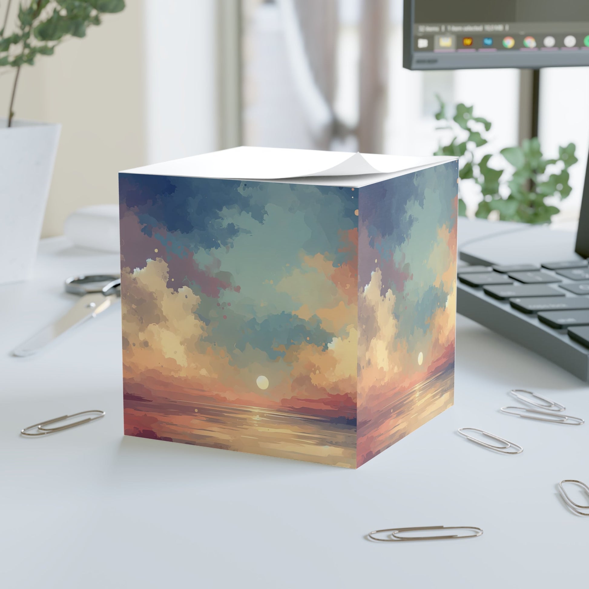 Dusky Sky Glow Note Cube - ATUH.ART