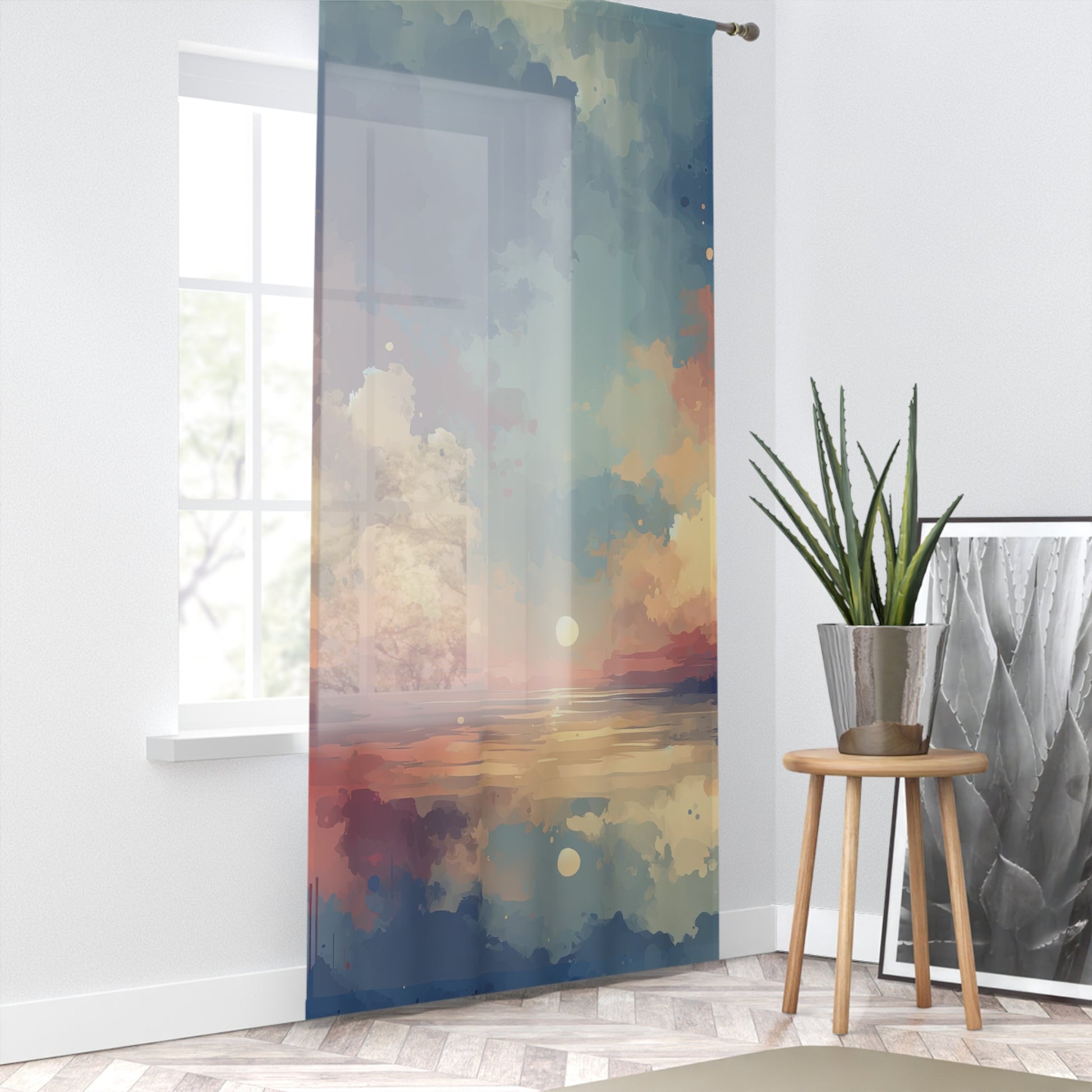 Dusky Sky Glow Window Curtain - ATUH.ART