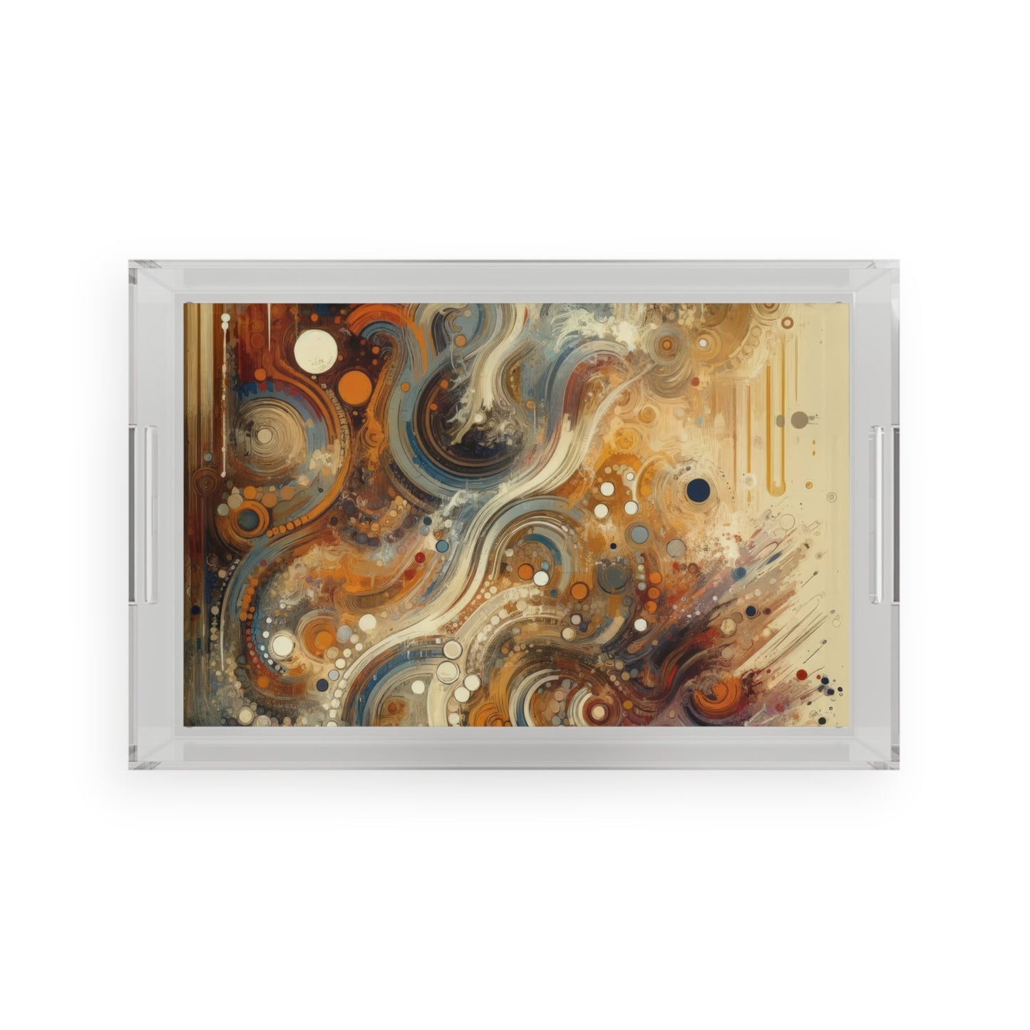Dynamic Cultural Mosaic Acrylic Serving Tray - ATUH.ART