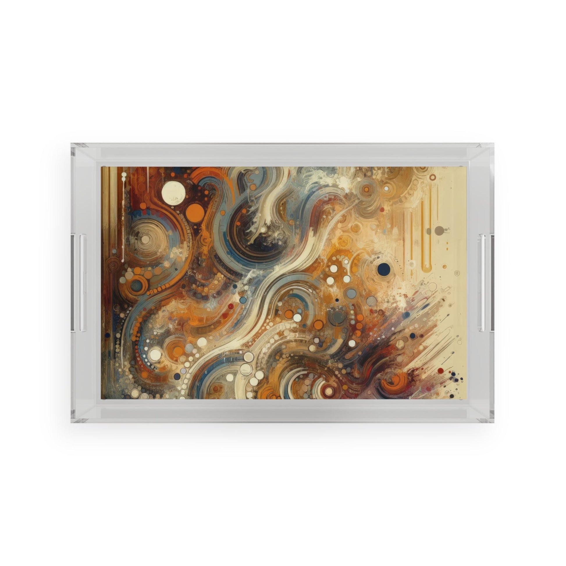 Dynamic Cultural Mosaic Acrylic Serving Tray - ATUH.ART