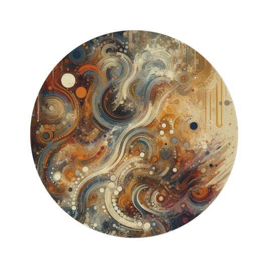 Dynamic Cultural Mosaic Round Rug - ATUH.ART