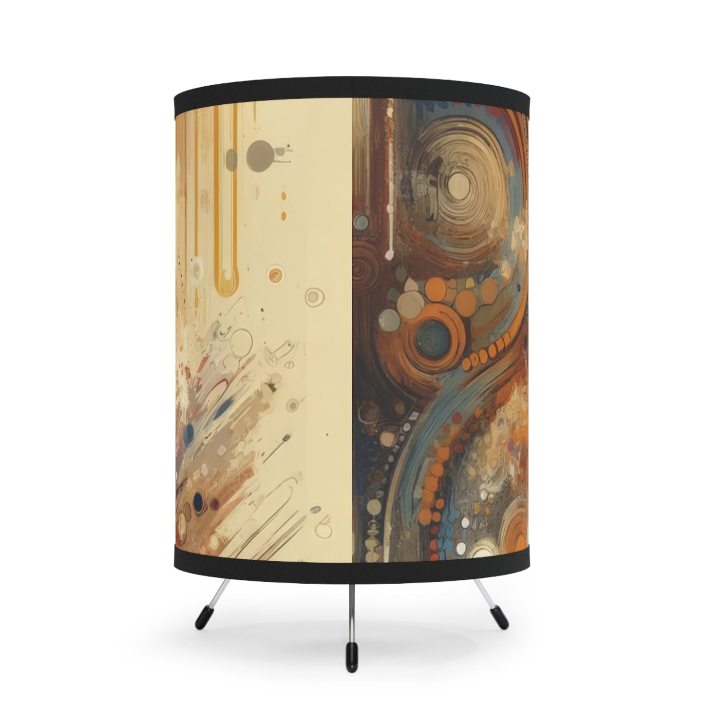 Dynamic Cultural Mosaic Tripod Lamp with High-Res Printed Shade, US\CA plug - ATUH.ART
