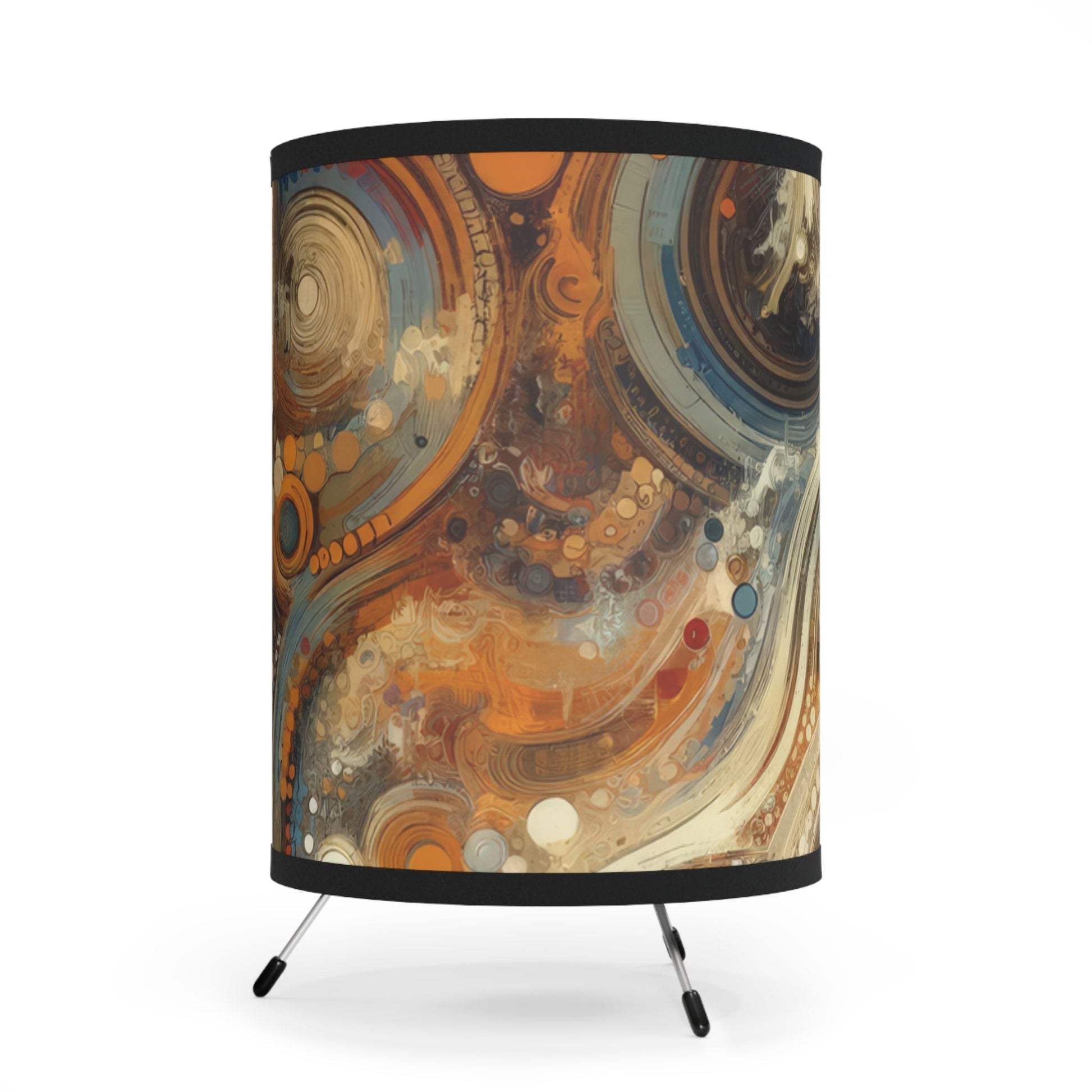 Dynamic Cultural Mosaic Tripod Lamp with High-Res Printed Shade, US\CA plug - ATUH.ART