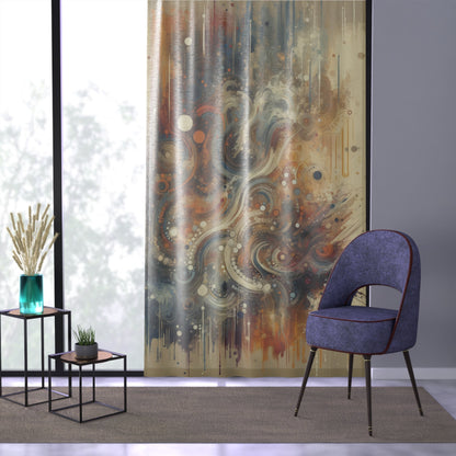 Dynamic Cultural Mosaic Window Curtain - ATUH.ART