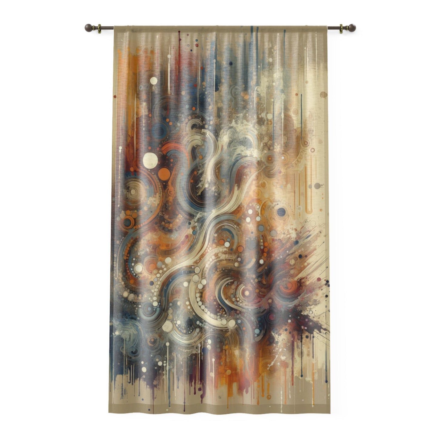 Dynamic Cultural Mosaic Window Curtain - ATUH.ART