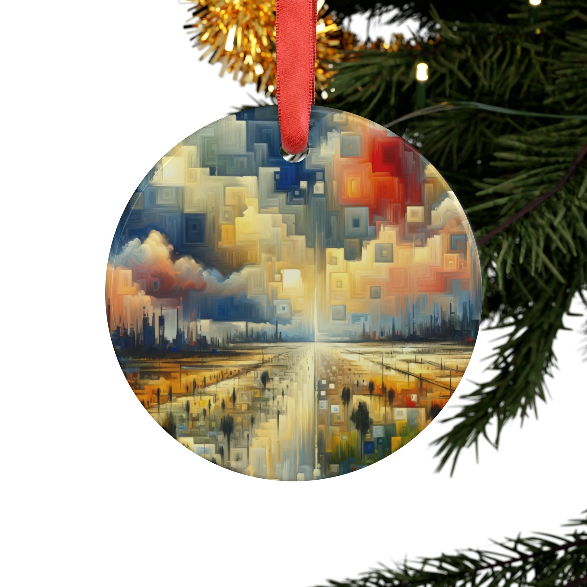 Earnest Gathering Rainwater Acrylic Ornament with Ribbon - ATUH.ART
