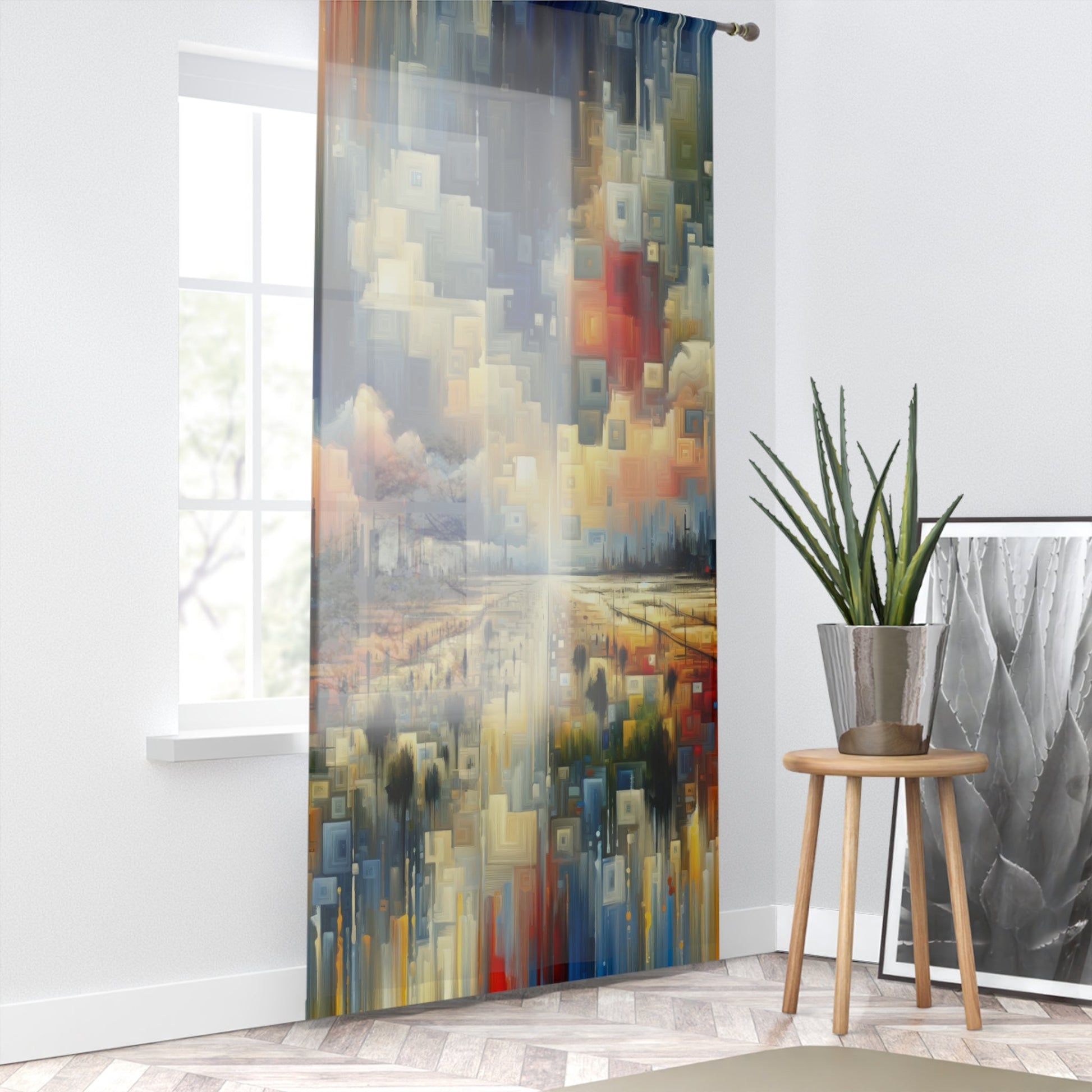 Earnest Gathering Rainwater Window Curtain - ATUH.ART