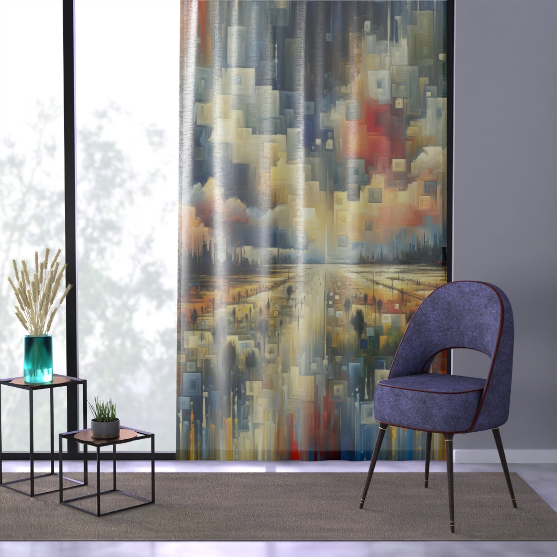 Earnest Gathering Rainwater Window Curtain - ATUH.ART