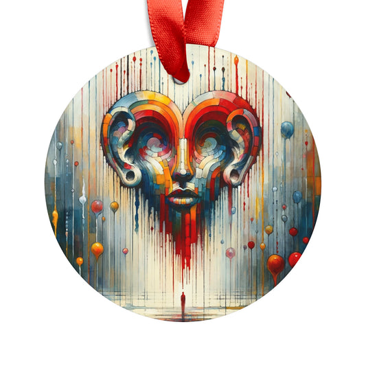 Ears Heart Expression Acrylic Ornament with Ribbon - ATUH.ART