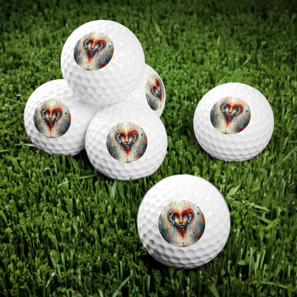 Ears Heart Expression Golf Balls, 6pcs - ATUH.ART