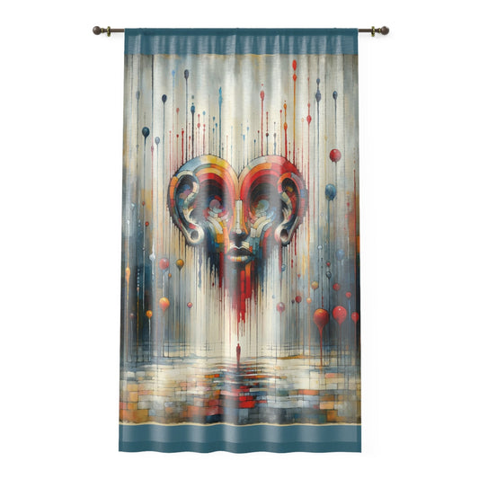 Ears Heart Expression Window Curtain - ATUH.ART