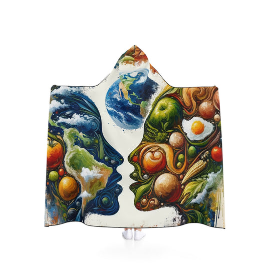 Earthly Dialogue Feast Hooded Blanket - ATUH.ART