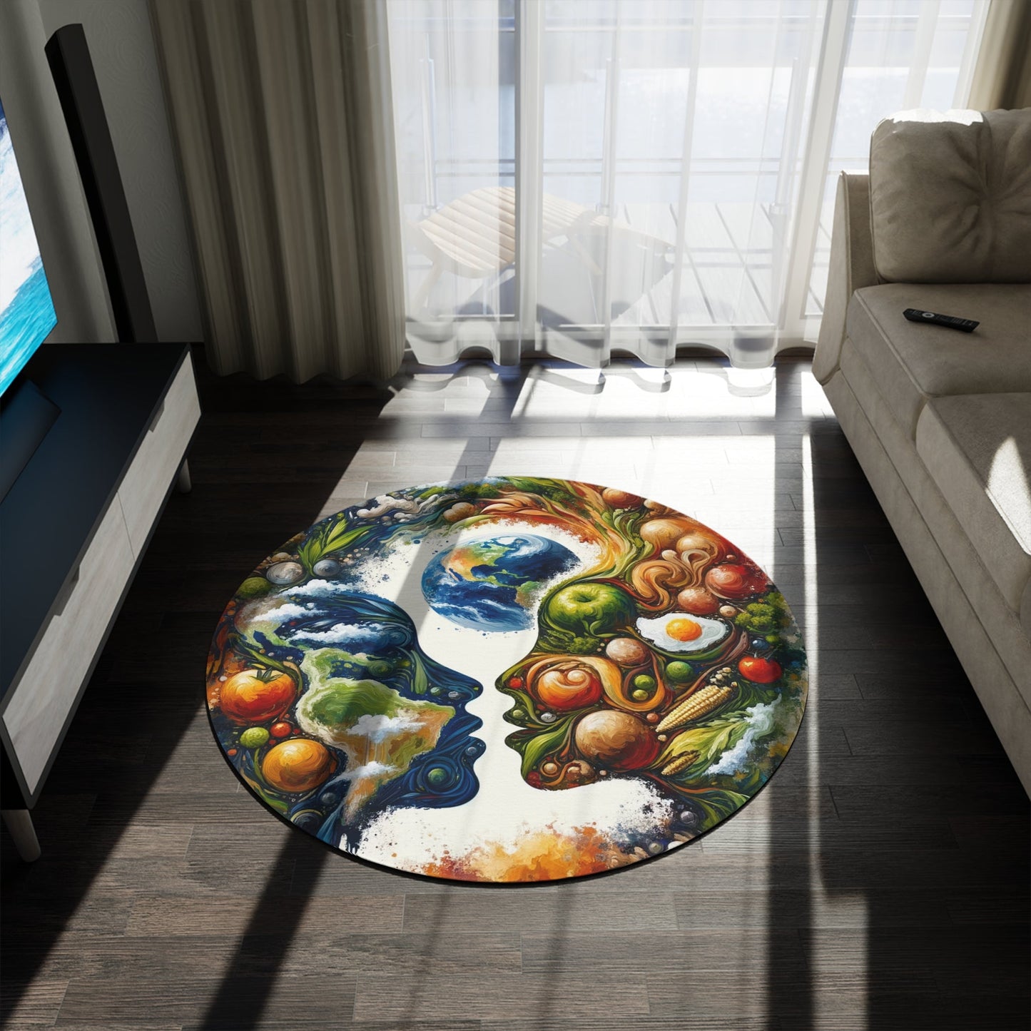 Earthly Dialogue Feast Round Rug - ATUH.ART