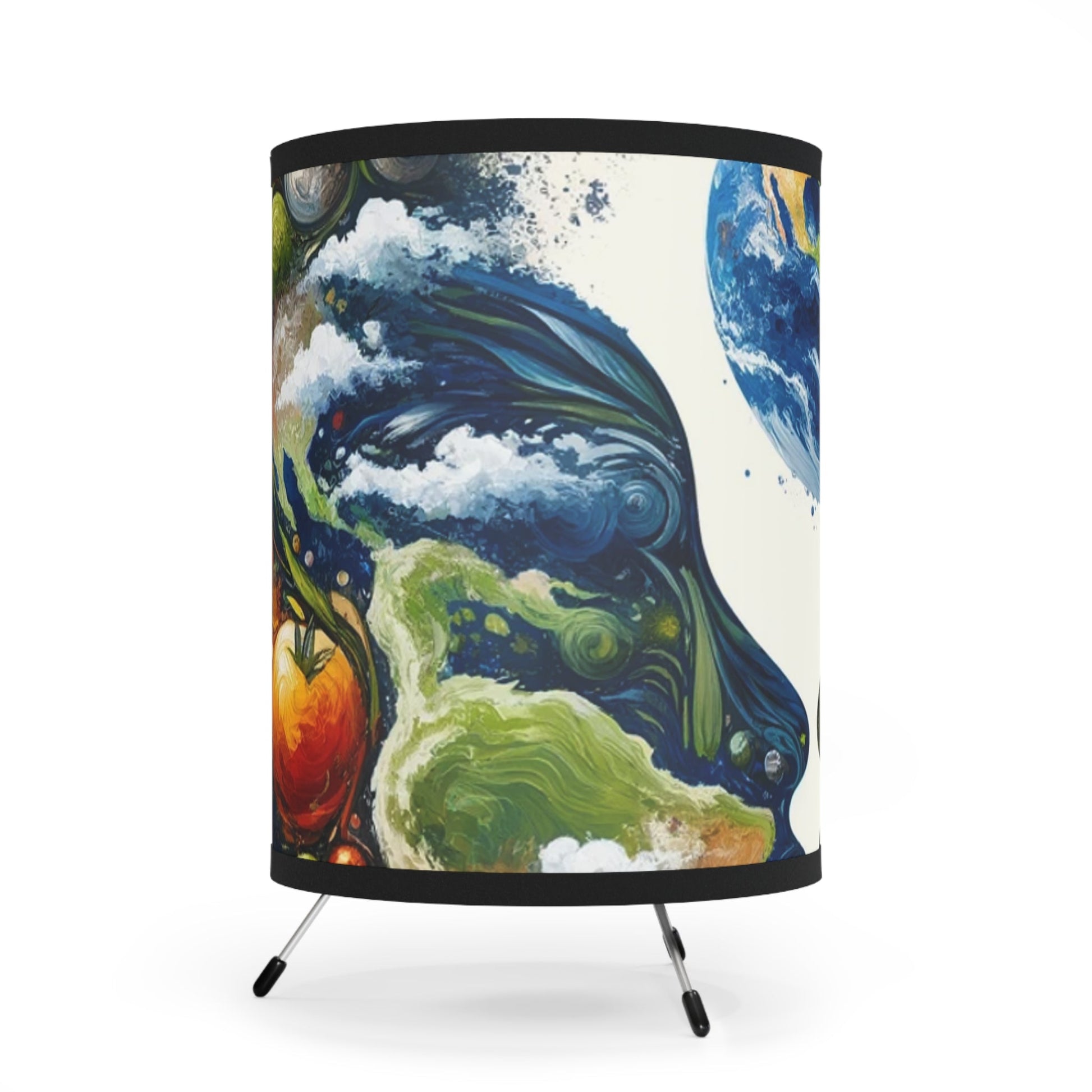 Earthly Dialogue Feast Tripod Lamp with High-Res Printed Shade, US\CA plug - ATUH.ART