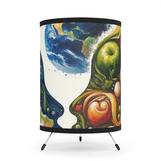 Earthly Dialogue Feast Tripod Lamp with High-Res Printed Shade, US\CA plug - ATUH.ART