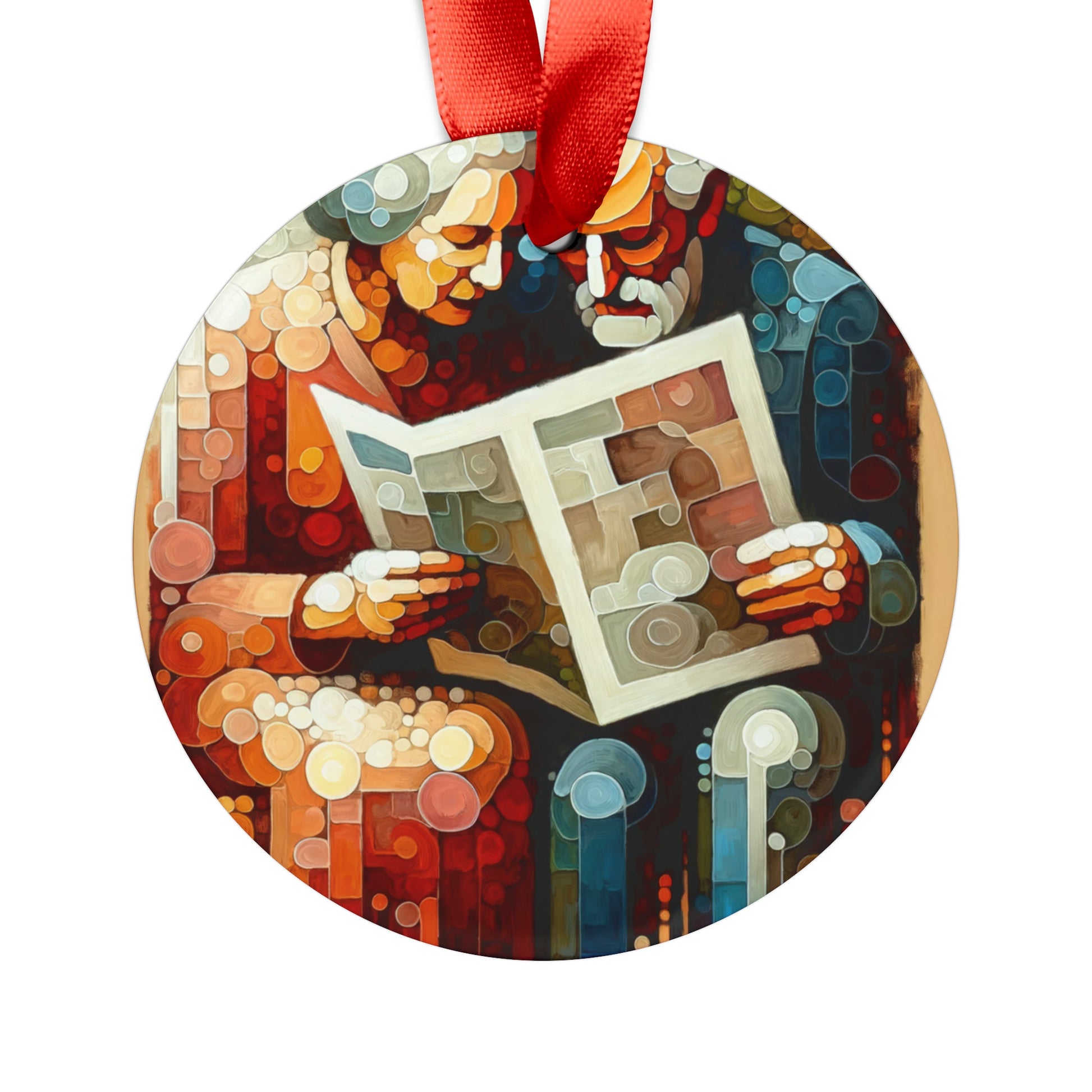Elderly Unity Tachism Acrylic Ornament with Ribbon - ATUH.ART