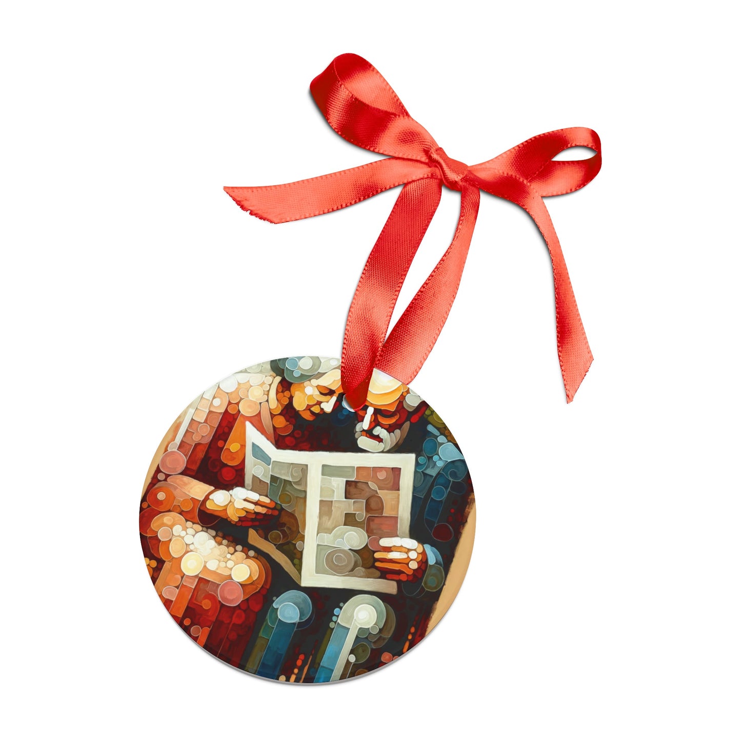 Elderly Unity Tachism Acrylic Ornament with Ribbon - ATUH.ART