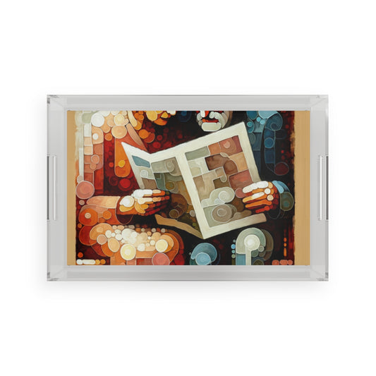 Elderly Unity Tachism Acrylic Serving Tray - ATUH.ART