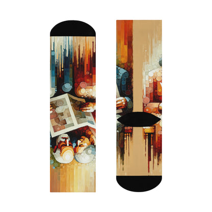 Elderly Unity Tachism Cushioned Crew Socks - ATUH.ART
