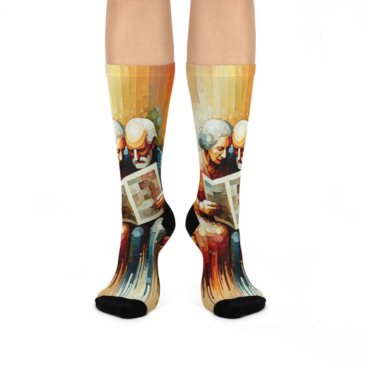 Elderly Unity Tachism Cushioned Crew Socks - ATUH.ART