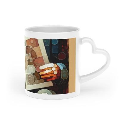 Elderly Unity Tachism Heart-Shaped Mug - ATUH.ART