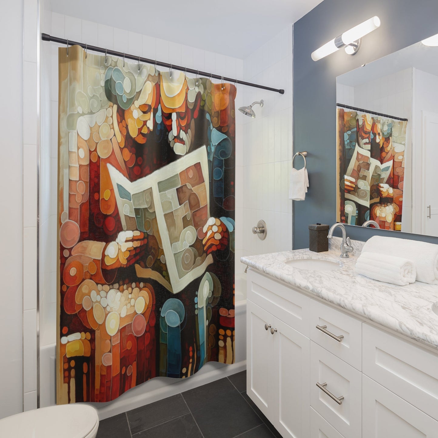 Elderly Unity Tachism Shower Curtains - ATUH.ART