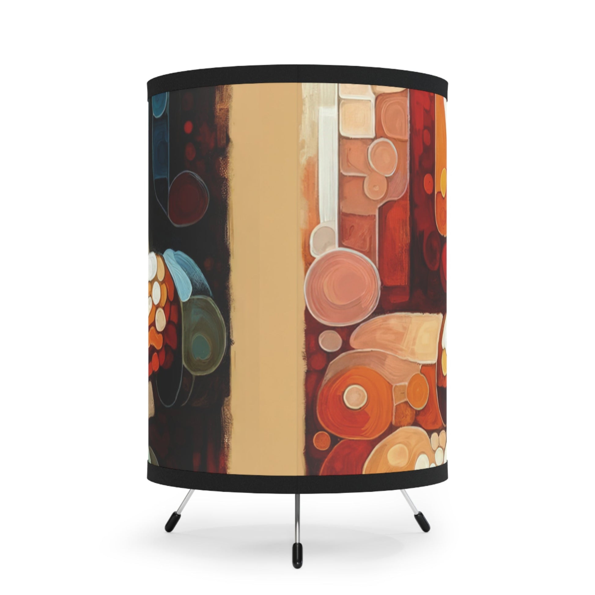 Elderly Unity Tachism Tripod Lamp with High-Res Printed Shade, US\CA plug - ATUH.ART