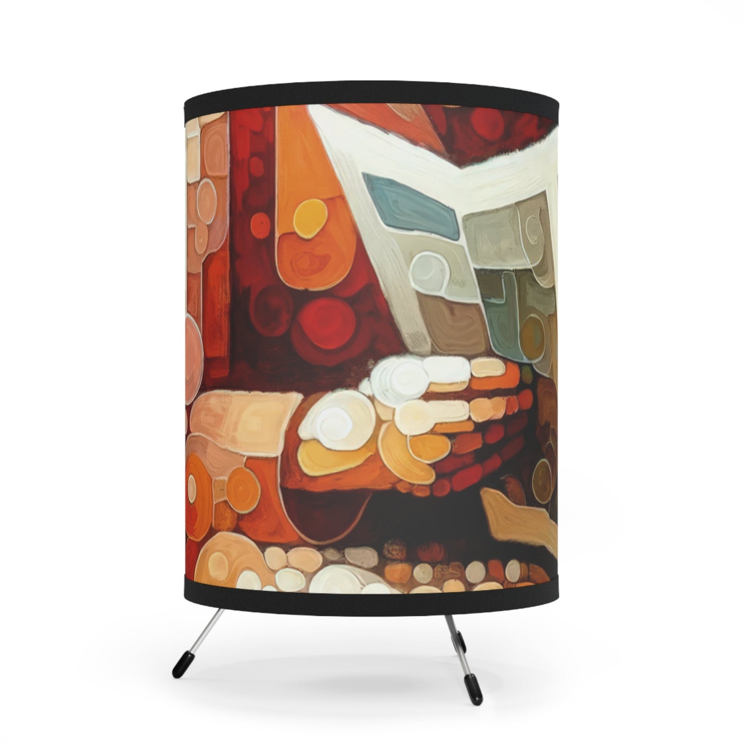 Elderly Unity Tachism Tripod Lamp with High-Res Printed Shade, US\CA plug - ATUH.ART