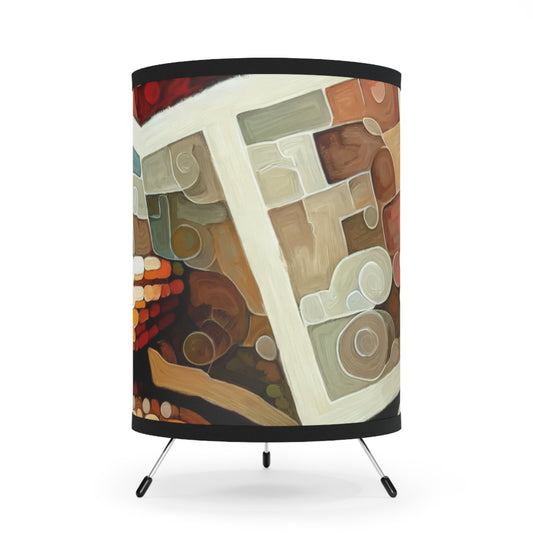 Elderly Unity Tachism Tripod Lamp with High-Res Printed Shade, US\CA plug - ATUH.ART