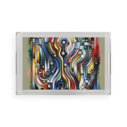 Embracing Faceted Unity Acrylic Serving Tray - ATUH.ART