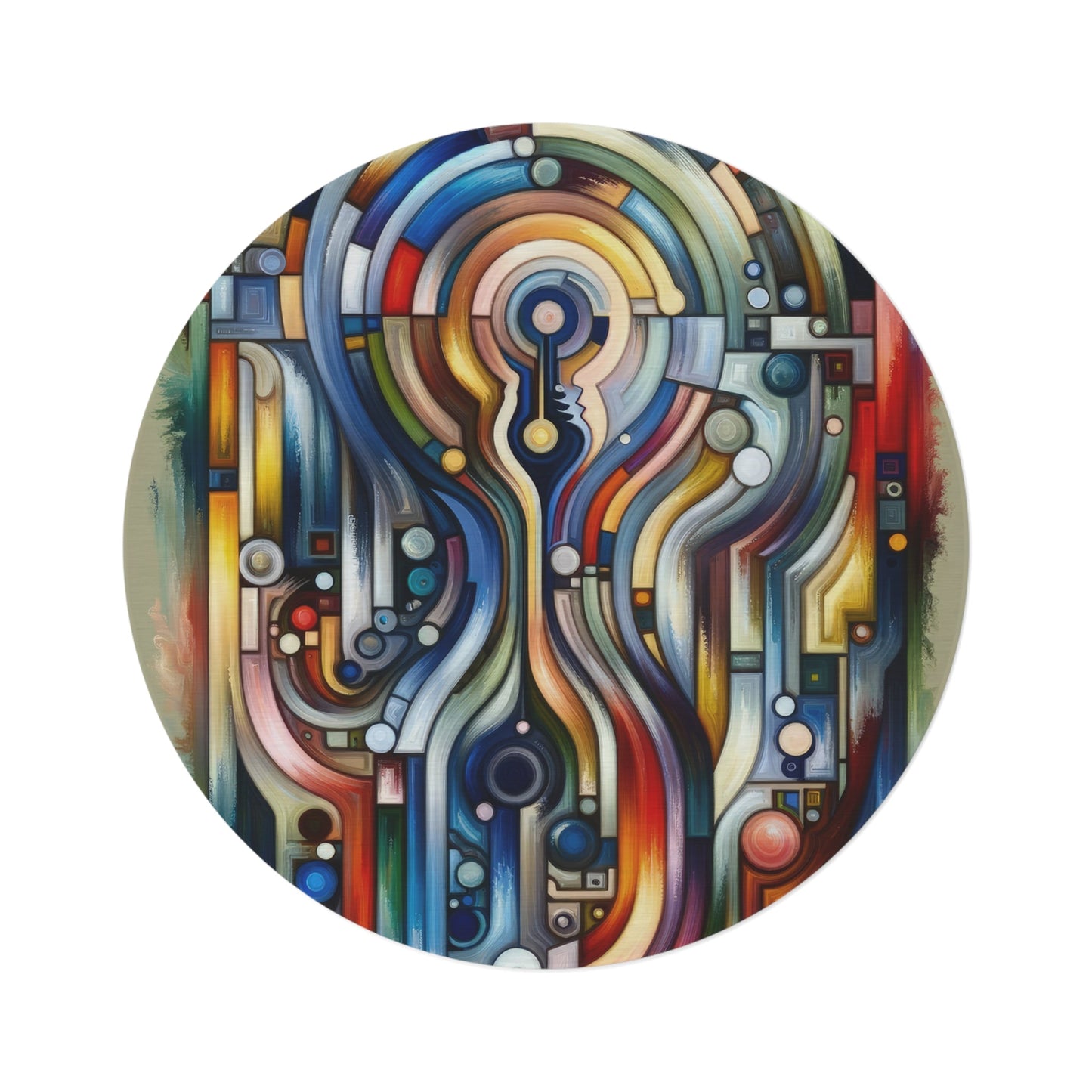 Embracing Faceted Unity Round Rug - ATUH.ART