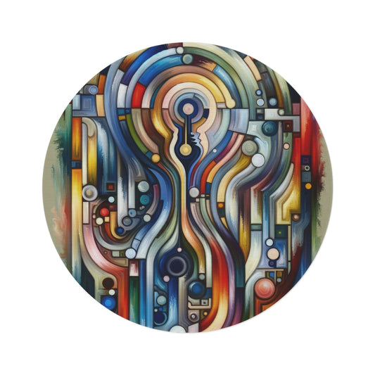 Embracing Faceted Unity Round Rug - ATUH.ART