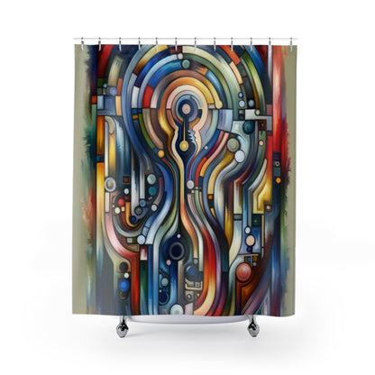 Embracing Faceted Unity Shower Curtains - ATUH.ART