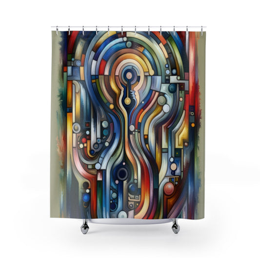 Embracing Faceted Unity Shower Curtains - ATUH.ART