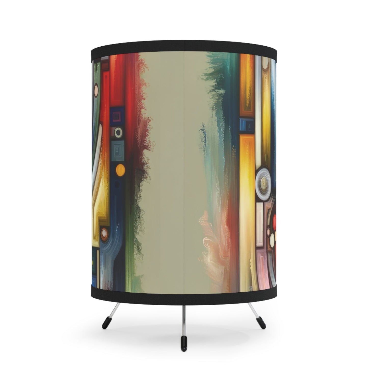 Embracing Faceted Unity Tripod Lamp with High-Res Printed Shade, US\CA plug - ATUH.ART