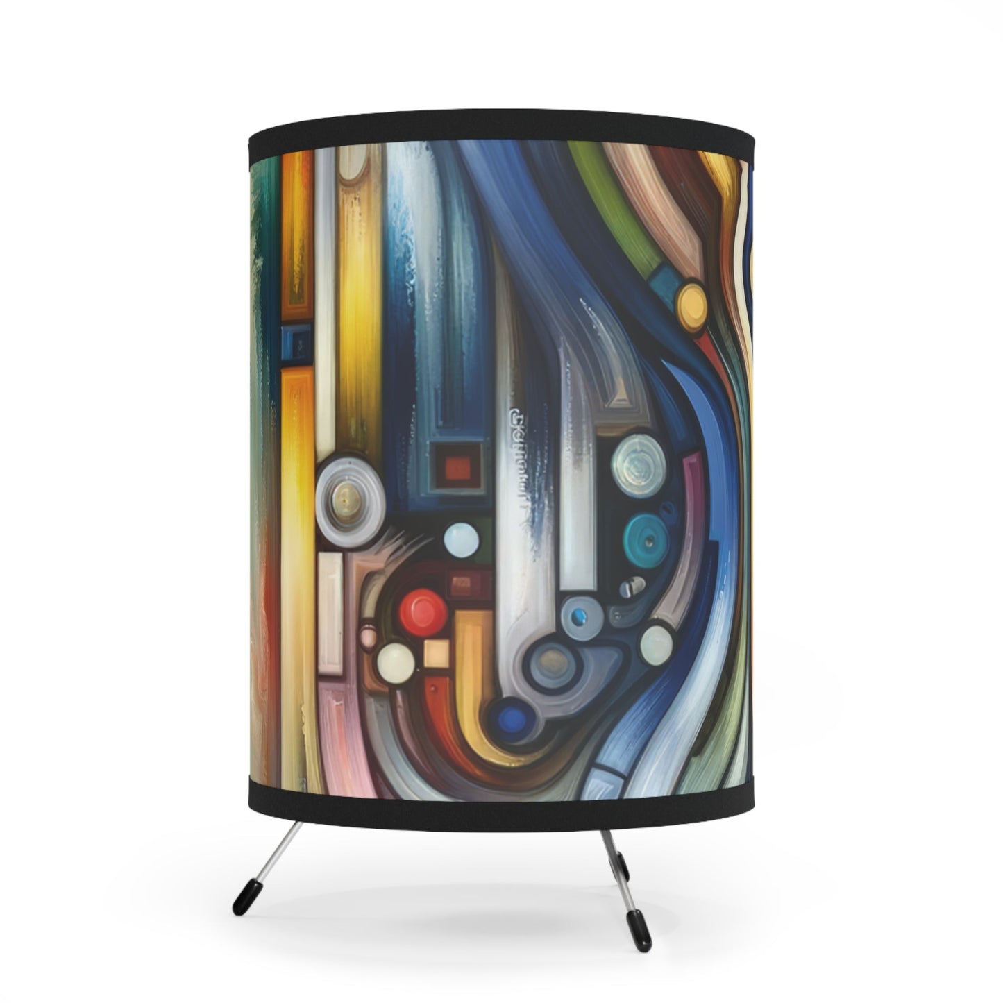 Embracing Faceted Unity Tripod Lamp with High-Res Printed Shade, US\CA plug - ATUH.ART