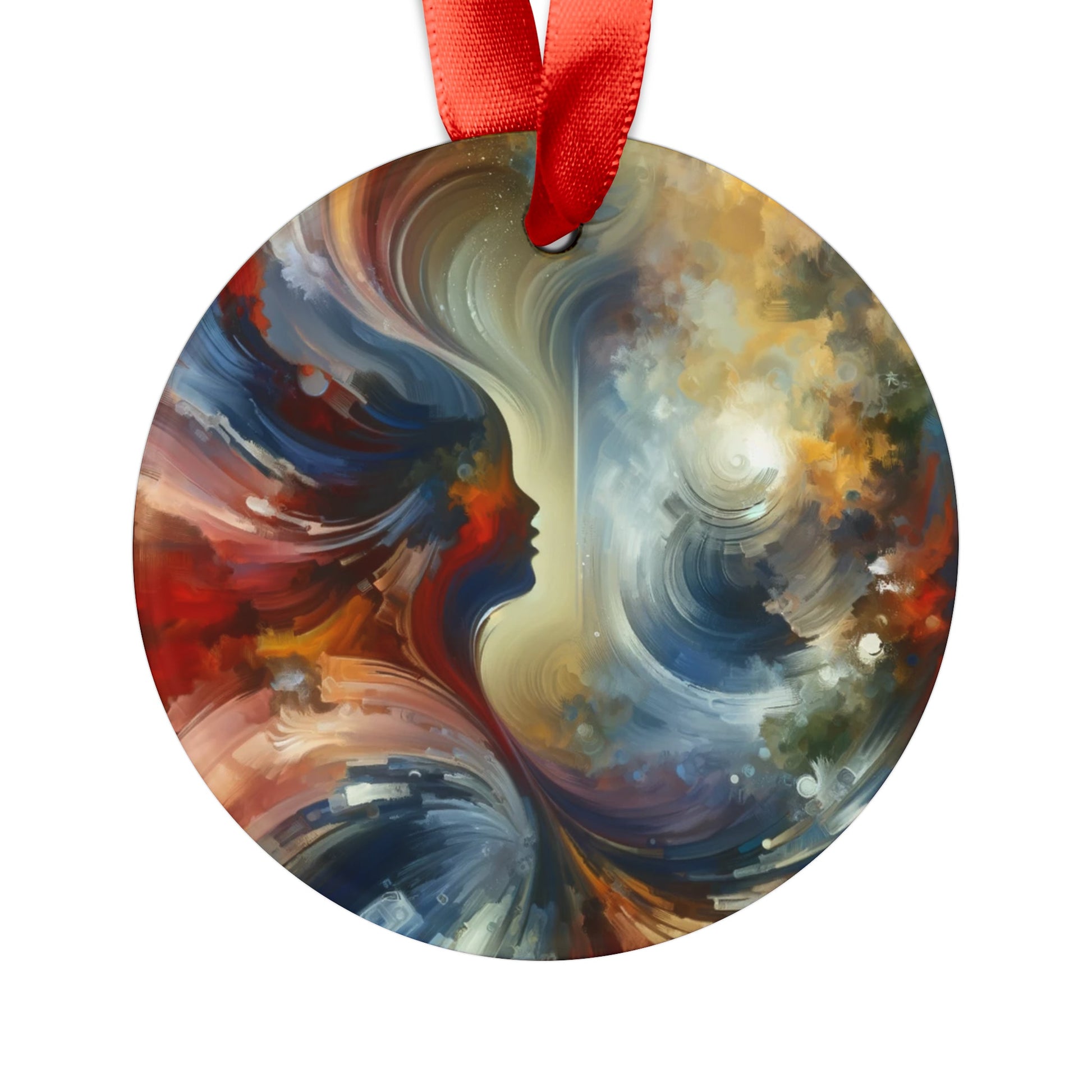 Embracing Sovereign Reflectivity Acrylic Ornament with Ribbon - ATUH.ART