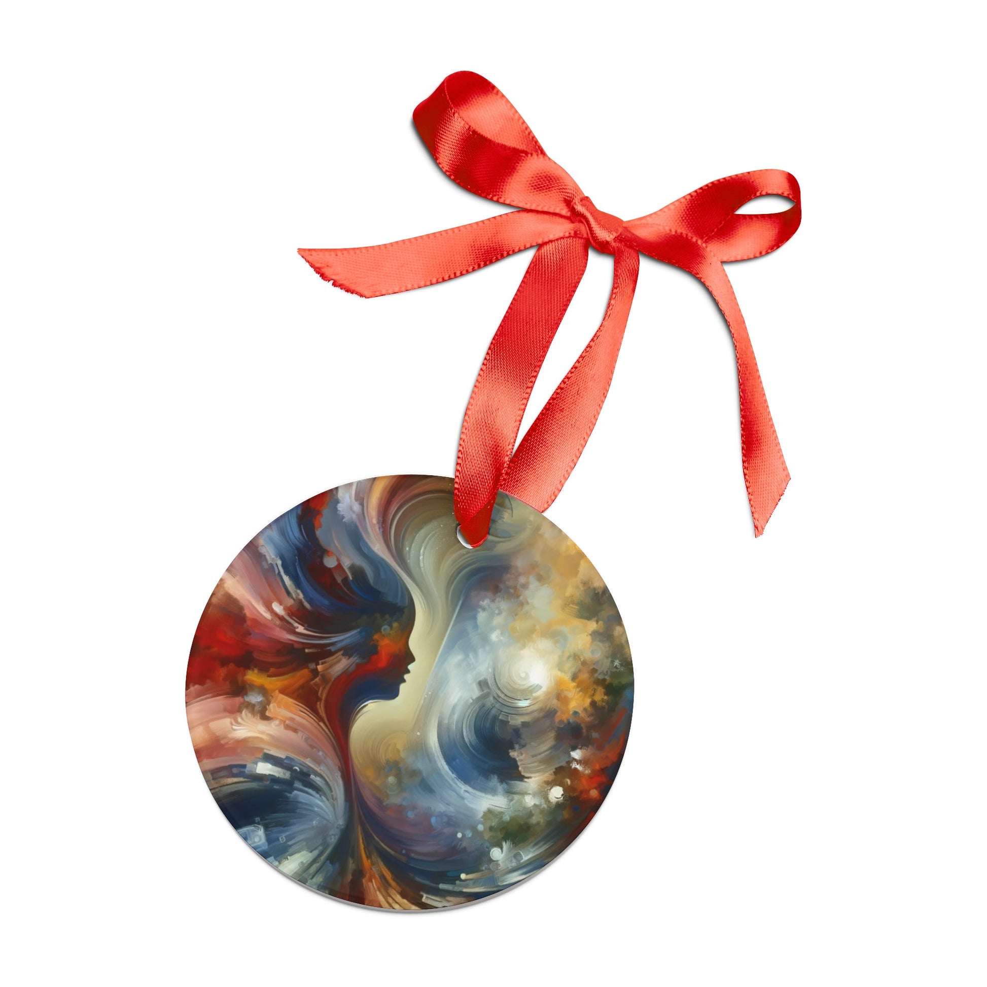 Embracing Sovereign Reflectivity Acrylic Ornament with Ribbon - ATUH.ART