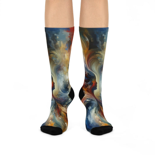 Embracing Sovereign Reflectivity Cushioned Crew Socks - ATUH.ART