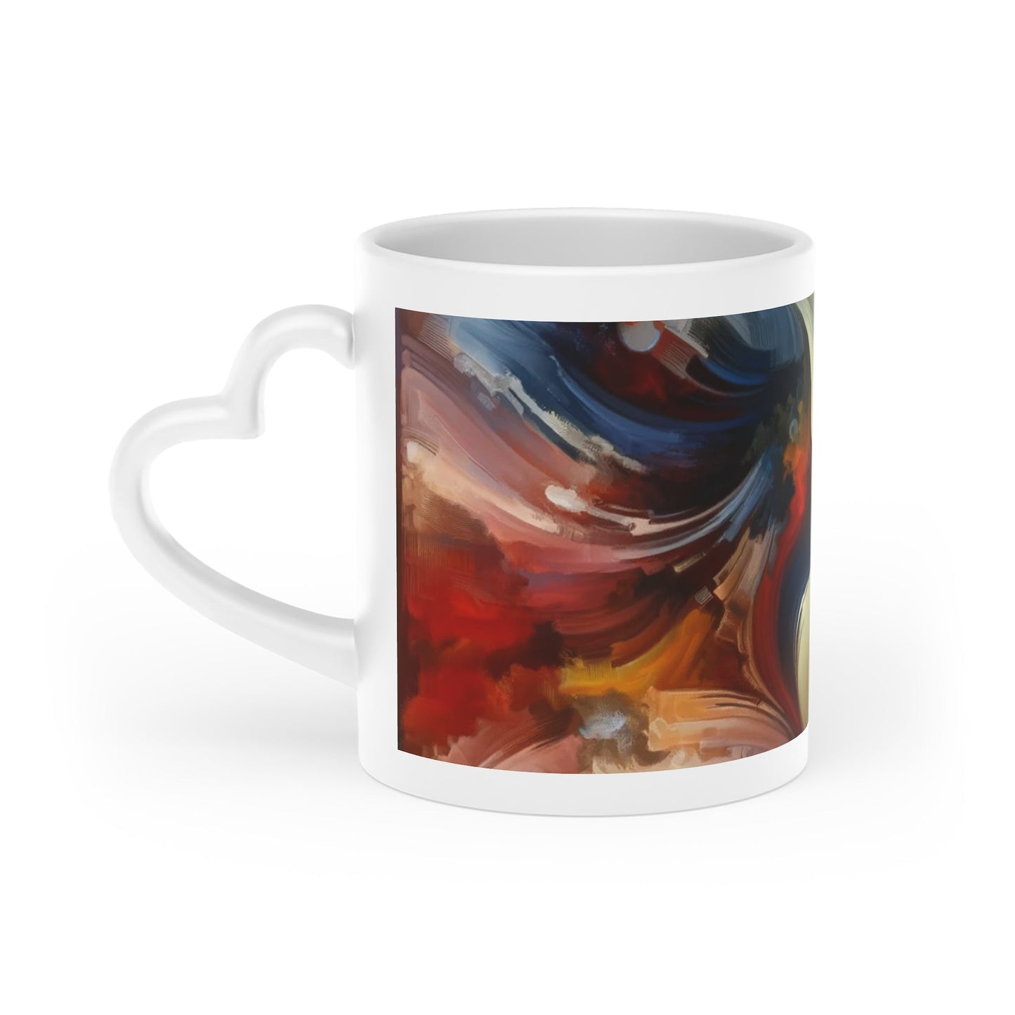 Embracing Sovereign Reflectivity Heart-Shaped Mug - ATUH.ART