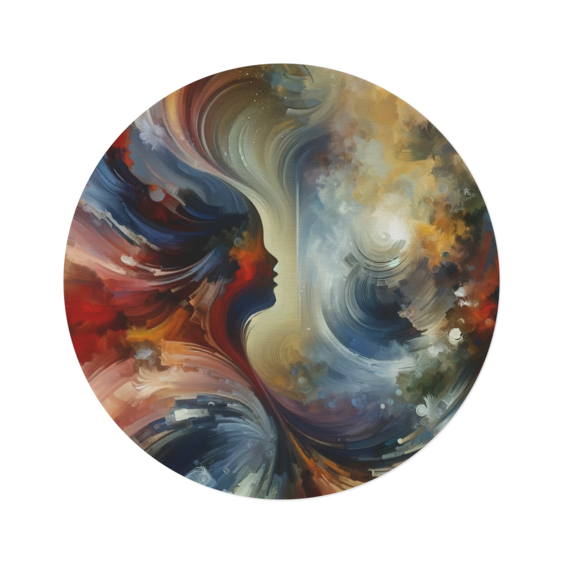 Embracing Sovereign Reflectivity Round Rug - ATUH.ART