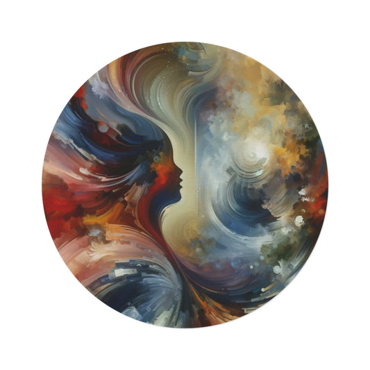 Embracing Sovereign Reflectivity Round Rug - ATUH.ART