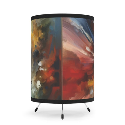 Embracing Sovereign Reflectivity Tripod Lamp with High-Res Printed Shade, US\CA plug - ATUH.ART