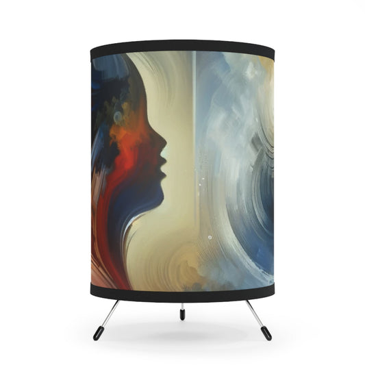 Embracing Sovereign Reflectivity Tripod Lamp with High-Res Printed Shade, US\CA plug - ATUH.ART