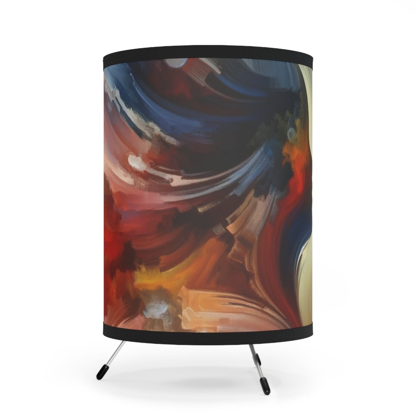 Embracing Sovereign Reflectivity Tripod Lamp with High-Res Printed Shade, US\CA plug - ATUH.ART