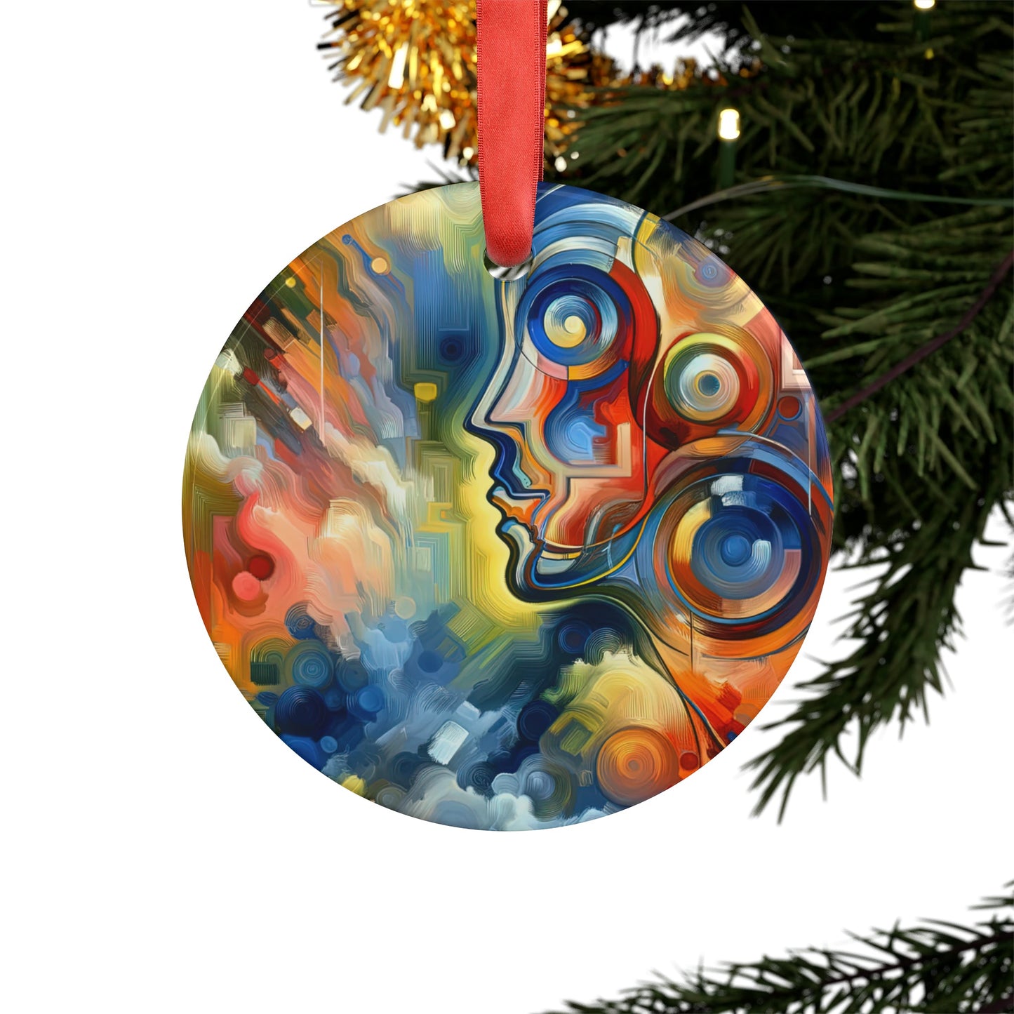 Emotional Perception Abstract Acrylic Ornament with Ribbon - ATUH.ART