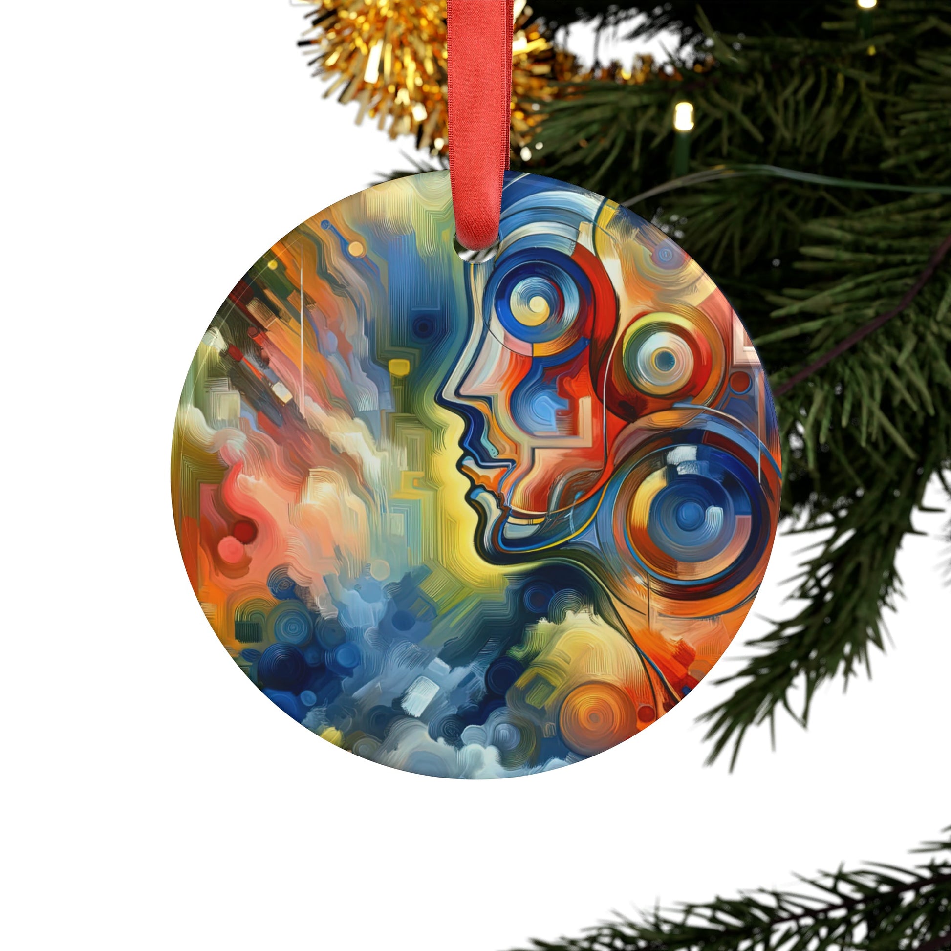 Emotional Perception Abstract Acrylic Ornament with Ribbon - ATUH.ART