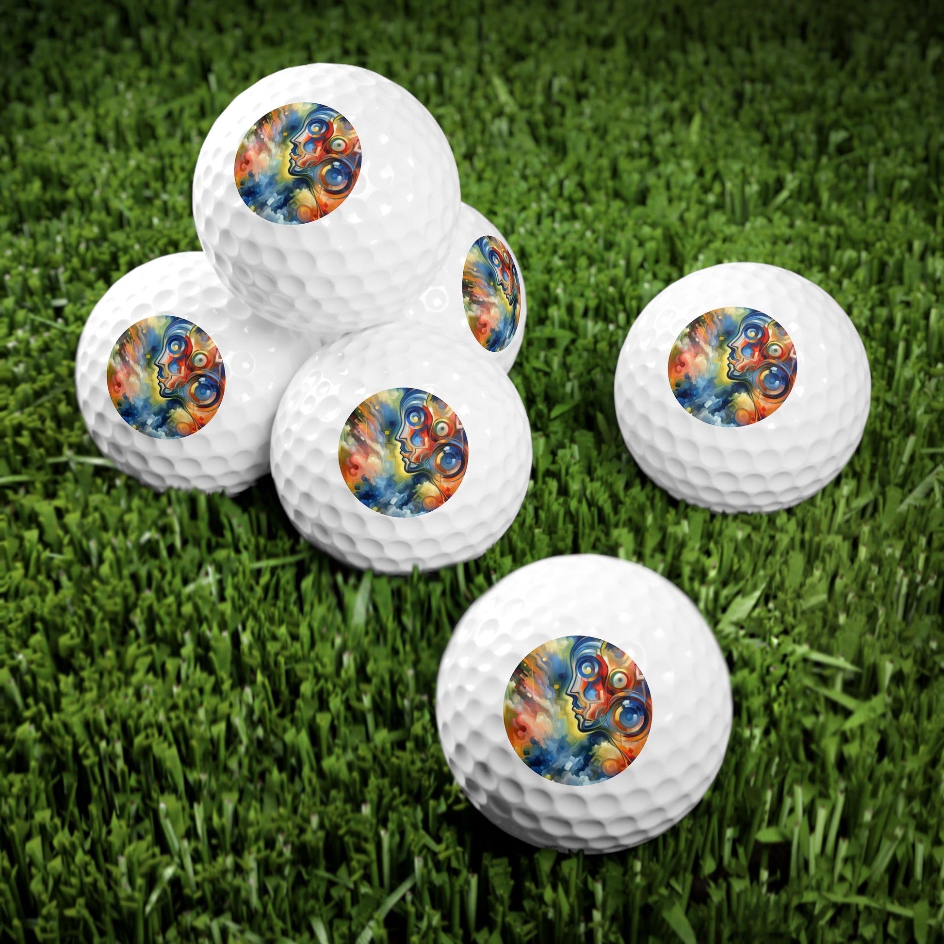 Emotional Perception Abstract Golf Balls, 6pcs - ATUH.ART
